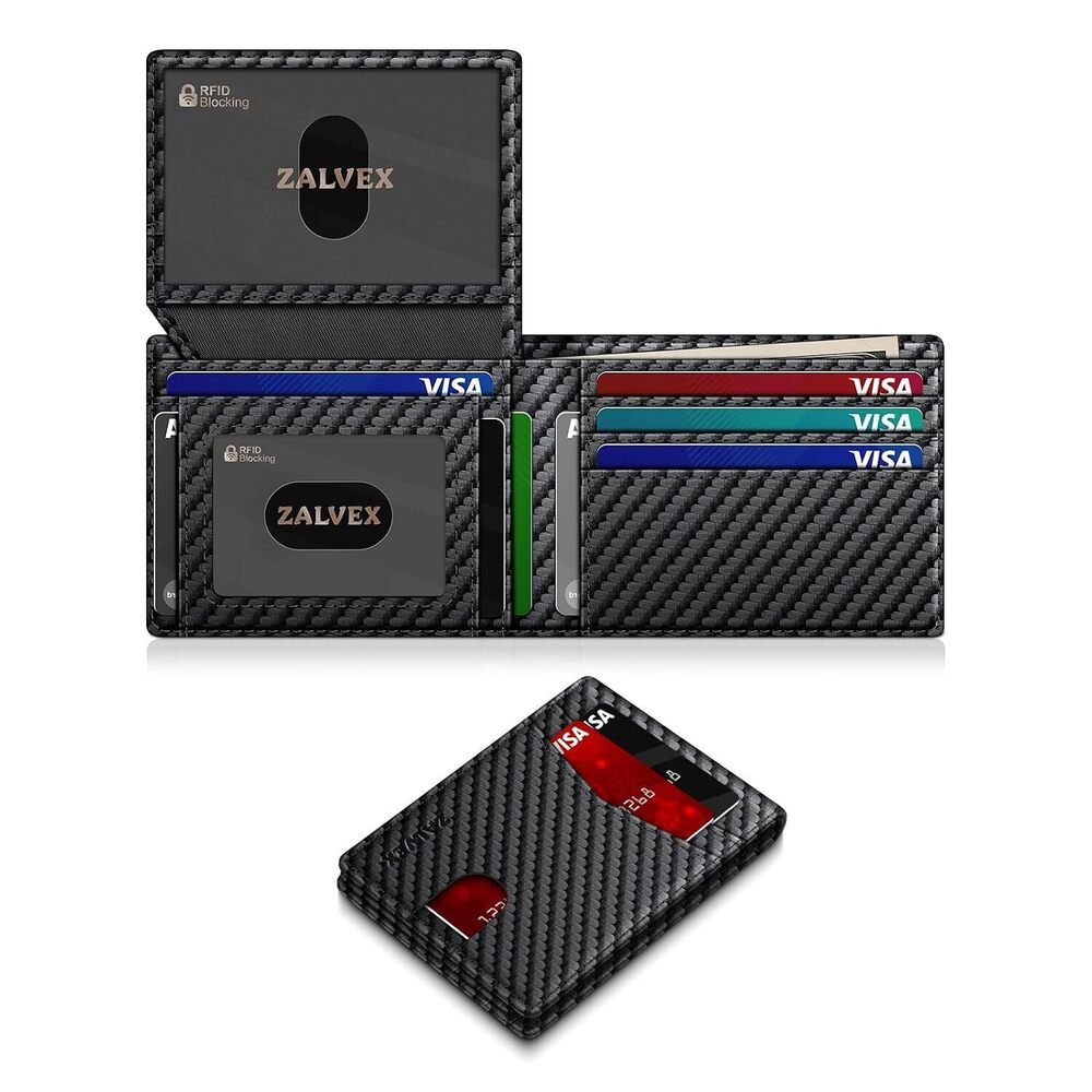 Slim Leather Wallet for Men RFID Blocking Credit Card Holder